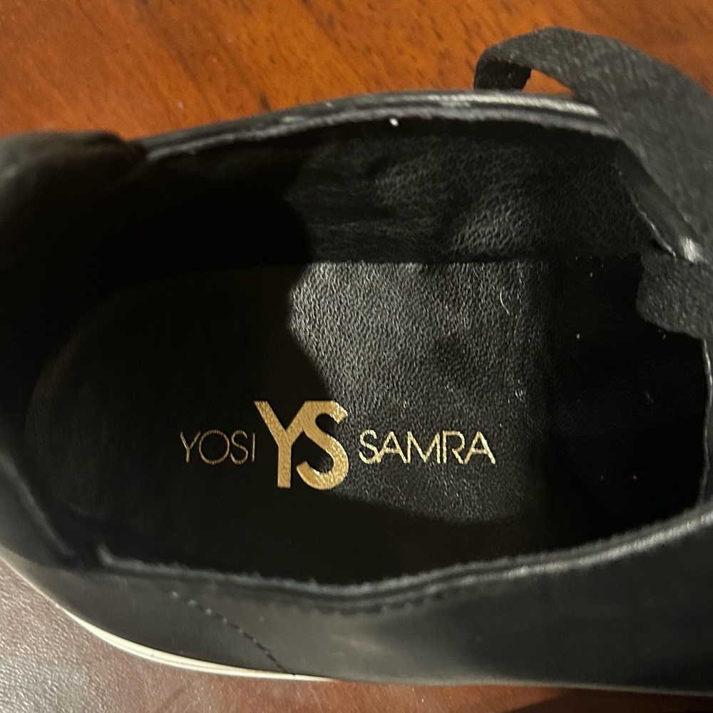 Yosi Samra Black Leather Brand New Laced Up Sneakers Size 9. - Picture 9 of 9